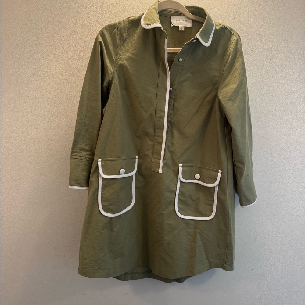 Tuckernuck Pomander Place Green Dress White Trim